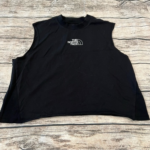 The North Face Tops - North Face Black Cropped Muscle Tee with Graphics on Both Sides XL